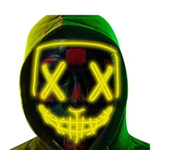 Maska Halloween LED Kolor Pomarańczowy - Prezent