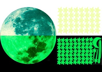 Naklejki Fluorescencyjne Komplet Księżyc Gwiazdki