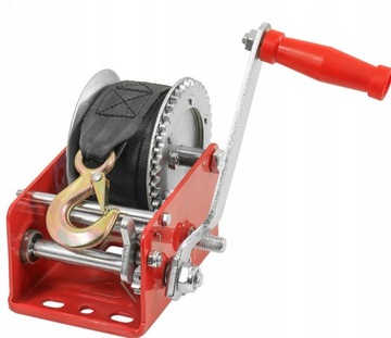 ЛЕБЕДКА, РУЧНАЯ РУКОЯТКА, РЕМЕННАЯ ЛЕБЕДКА, РУКОЯТКА 1200 кг, РЕМЕНЬ 10 м.