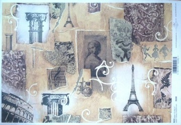 PAPIER RYŻOWY A4 ITD - R008 - Paryż retro