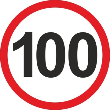 Naklejka OGRANICZENIE PRĘDKOŚCI 100 km/h znak 10cm