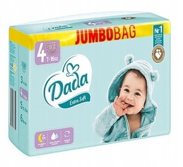 DADA Pieluszki Extra Soft Rozmiar 4 82 szt. JUMBOBAG 7-16kg