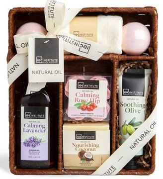 IDC KOSZ ZESTAW PREZENTOWY ŚWIĄTECZNY KOSMETYKÓW CIAŁA KĄPIELI NATURAL OIL