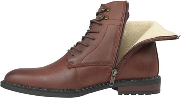 BUTY ZIMOWE SKÓRZANE TRZEWIKI AMERICAN CLUB CY 85 BRĄZ /COFFE R.42