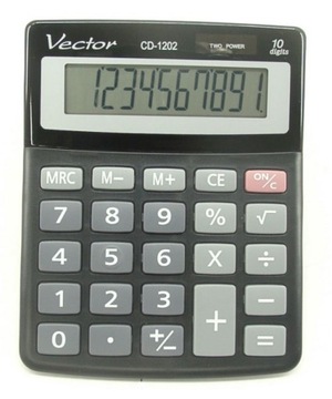 Kalkulator biurowy KAV CD-1202 BLK 10-cyfrowy