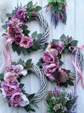 ДВЕРЬ ЦВЕТОЧНАЯ ГИРЛЯНДА ВЕСЕННИЙ ПЛЕТЕНЫЙ ВЕНОК СИРЕНЬ ПИОНЫ