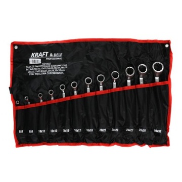 ZESTAW KLUCZY OCZKOWYCH ODGIĘTYCH 12 ELEMENTÓW 6-32MM KD10927