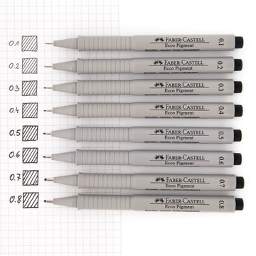 Пигмент для рисования тонкой подводкой Faber-Castell ecco 0,2 мм черный