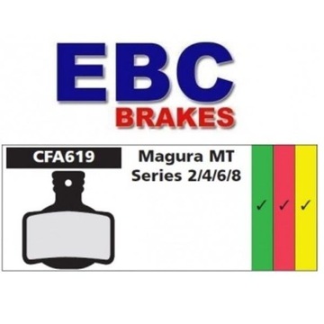 EBC CFA619R ВЕЛОСИПЕДНЫЕ КОЛОДКИ ПОЛУМЕТАЛЛИЧЕСКИЕ MAGURA MT2/MT4/MT4E/MT6/MT8/MTS