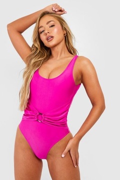 BOOHOO РОЗОВЫЙ ГЛАДКИЙ ЦЕЛЬНЫЙ КУПАЛЬНИК LK0 NG6__XL