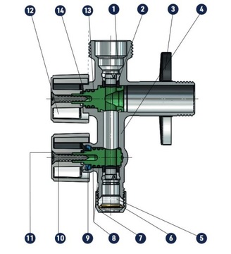 Угловой клапан Arco COMB5MAC 1/2x3/4x3/8