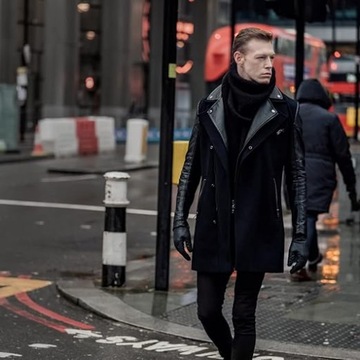 RĘKAWICZKI MĘSKIE SKÓRZANE DOTYKOWE OCIEPLANE