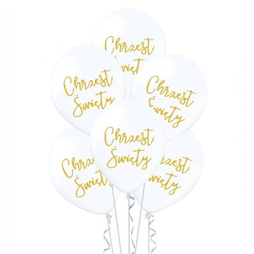 Baner girlanda Chrzest Święty napis biały złoty