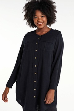 ZZ3 ZIZZI ЧЕРНАЯ РУБАШКА ТУНИКА 50 52