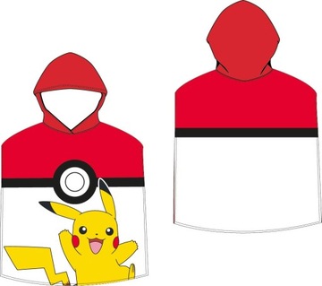 POKEMON PIKACHU RĘCZNIK Ponczo Dziecięce Bawełniane Okrycie 115 cm x 50 cm