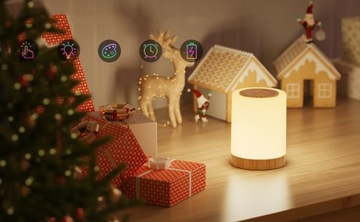 СВЕТОДИОДНАЯ НОЧНАЯ ЛАМПА RGB НАСТОЛЬНАЯ ЛАМПА БЕСПРОВОДНАЯ СЕНСОРНАЯ USB С РЕГУЛИРУЕМОЙ РЕГУЛЯЦИЕЙ