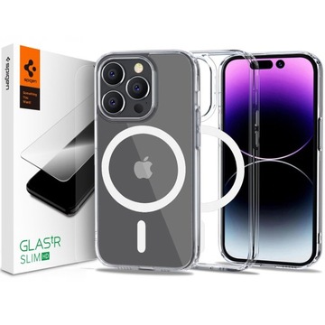 ETUI CASE OBUDOWA DO MAGSAFE NA IPHONE 14 PRO MAX + SZKŁO SPIGEN GLAS.TR