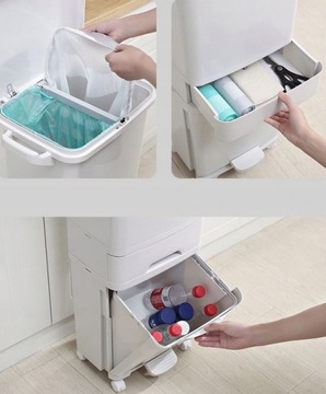 МУСОРНЫЙ БАК НА КОЛЕСАХ 56Л, 3-КОМАНТНАЯ СОРТИРОВКА