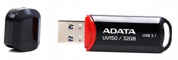 Флэш-накопитель ADATA UV150, 64 ГБ, черный, USB 3.2