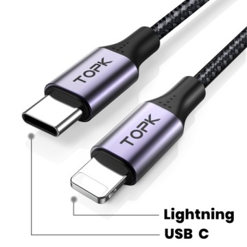 Кабель USB типа C — Apple Lightning iPhone 20 Вт, 0,5 м