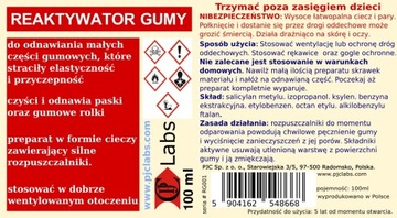 Reaktywator gumy - preparat do odnawiania gumy