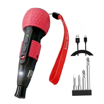 Elektryczny śrubokręt Home Gadget 3N .M Kabel ładujący Power Screw Czerwony