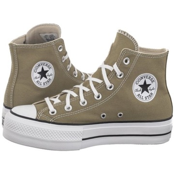 Buty Trampki za Kostkę na Platformie Converse Lift Hi Mossy Oliwkowe