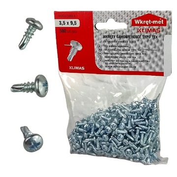 WKRĘTY SAMOWIERCĄCE TEX PCHEŁKI 3,5x9,5mm 500szt