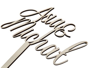 Деревянный топпер для свадебного торта с именами ИМЕНАМИ