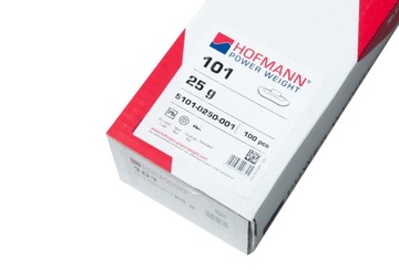 Ciężarki odważnik wyważanie felg kół 25g felgi stal typ 101 100szt Hofmann