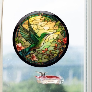 Наклейка на окно, украшение для окна, простая установка, ПВХ, стиль «Колибри», C