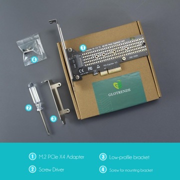 Адаптер M.2 NVMe — PCIe 4.0 X4 для твердотельных накопителей M.2 NVMe 22110/2280/2260/2242/2230