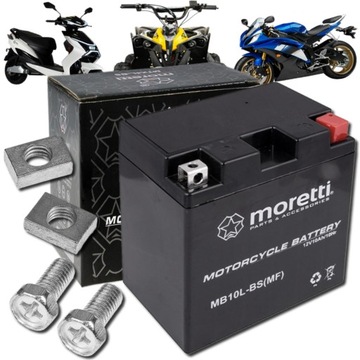 Akumulator żelowy motocyklowy MORETTI MB10L-BS 11 Ah YB10L-BS