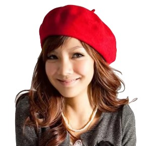 БЕРЕТ ФРАНЦУЗСКИЙ ЖЕНСКИЙ С АНТЕННОЙ, СТИЛЬНАЯ КЛАССИКА красный