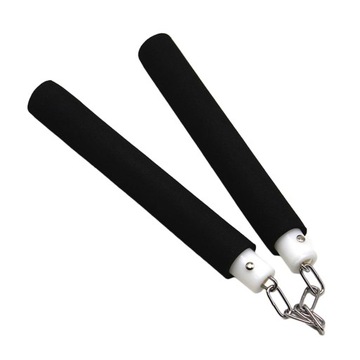 Тренировочные нунчаки из пенопласта, Нунчаки со стальной цепочкой, Китайские черные нунчаки