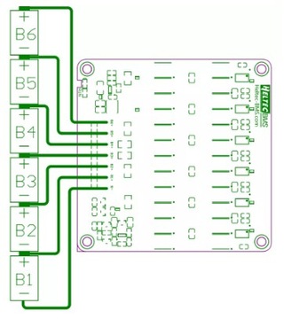 Балансир Heltec 4-6S LTO/LFP + разъемы M12