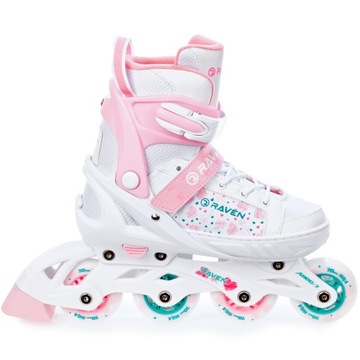 Роликовые коньки 3в1 регулируемые RAVEN Rosi 31-35 LED