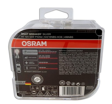 OSRAM SILVER ŻARÓWKI H7 55W 64210NBS-HCB 2SZT