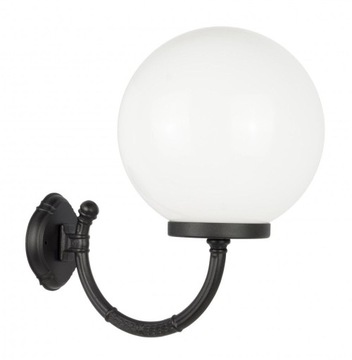 Lampa zewnętrzna KULA kinkiet Fi30 cm 1xE27 czarny elewacja taras balkon