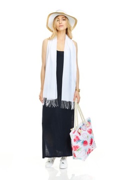 КЛАССИЧЕСКАЯ ШЛЯПА ИЗ НАТУРАЛЬНОЙ СОЛОМЫ, белая