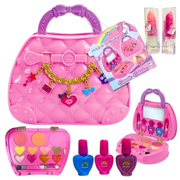 KUFEREK KOSMETYKÓW TOREBKA STYLIZACJA PAZNOKCI MAKIJAŻ MAKEUP ZESTAW DIY