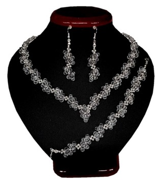 KOMPLET ŚLUBNY BIŻUTERII wieczorowy crystal nr 11