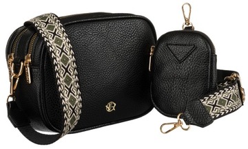 Rovicky torebka damska mała pojemna listonoszka na suwak + portmonetka