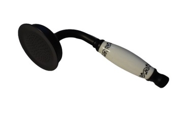 Słuchawka prysznicowa retro metalowa CZARNA BLACK