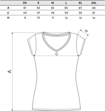 Женская футболка MALFINI FIT V-NECK 162 FIT ELASTIC L