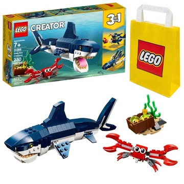 KLOCKI LEGO CREATOR 31088 MORSKIE STWORZENIA 3 W 1 + TORBA PAPIEROWA LEGO