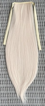 Włosy doczepiane, platynowy blond, kucyk, treska