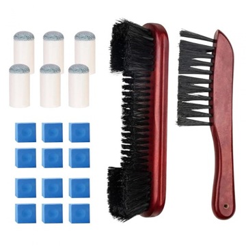 Wooden Cleaning Brush Set Slip on Pool Cue Tip Red