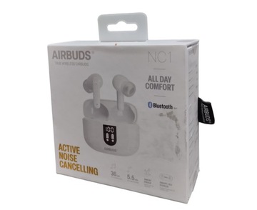 Słuchawki bezprzewodowe douszne Airbuds NC1, białe