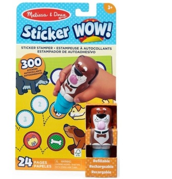 STICKER WOW STEMPELKI Z NAKLEJKAMI PIESEK ZESTAW 300szt Melissa&Doug